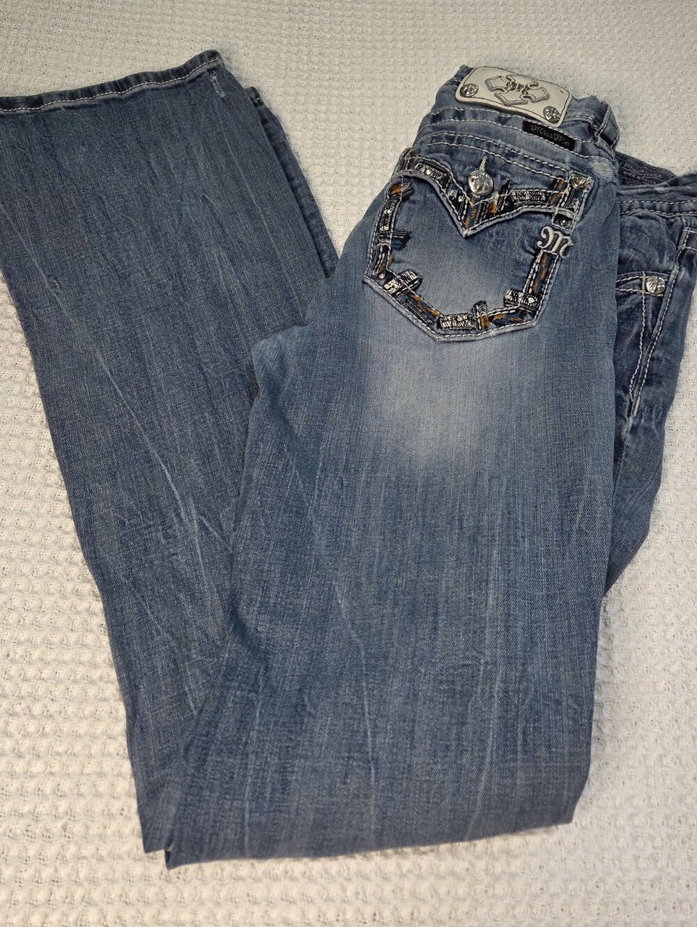 Miss Me Jeans Mid Rise Boot Size 28/35 Inseam